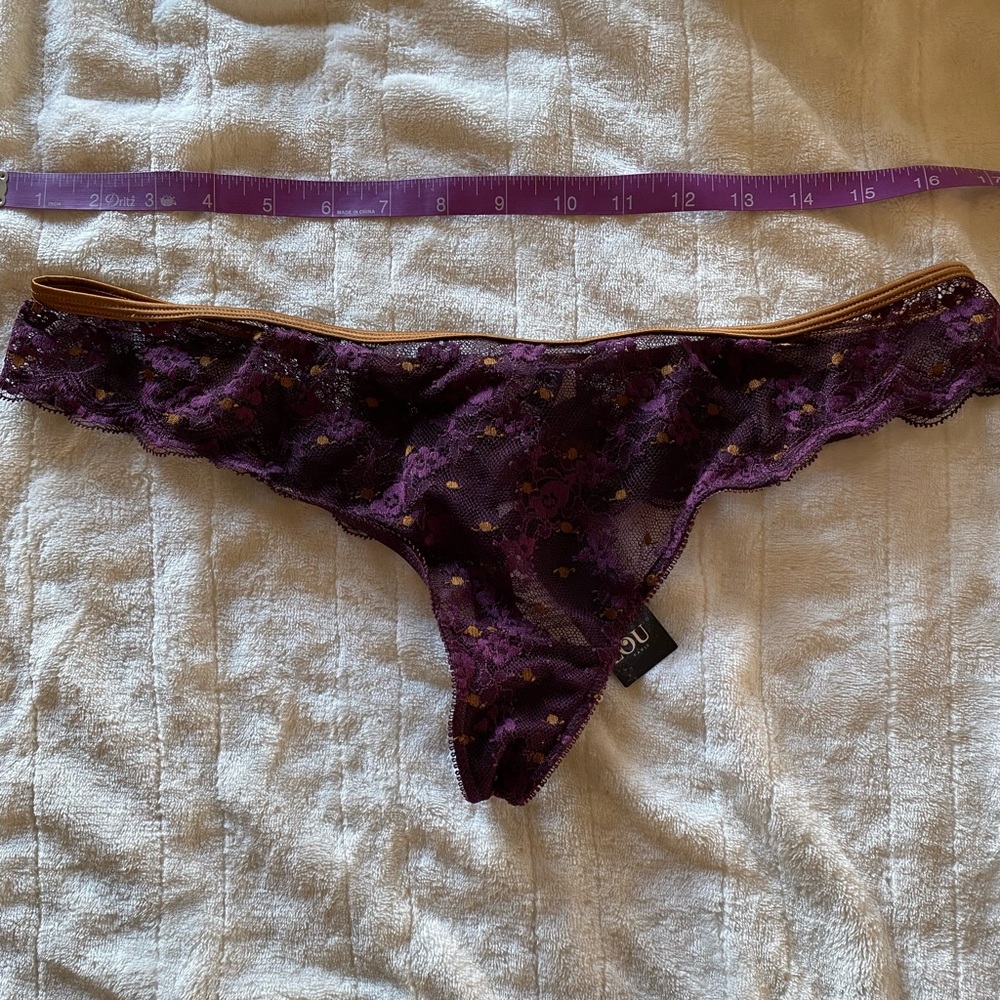 Lou Paris Panties Purple Gold Large NWT